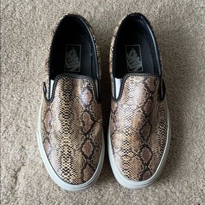 Vans Leather Snake 🐍 Slip On Sneakers